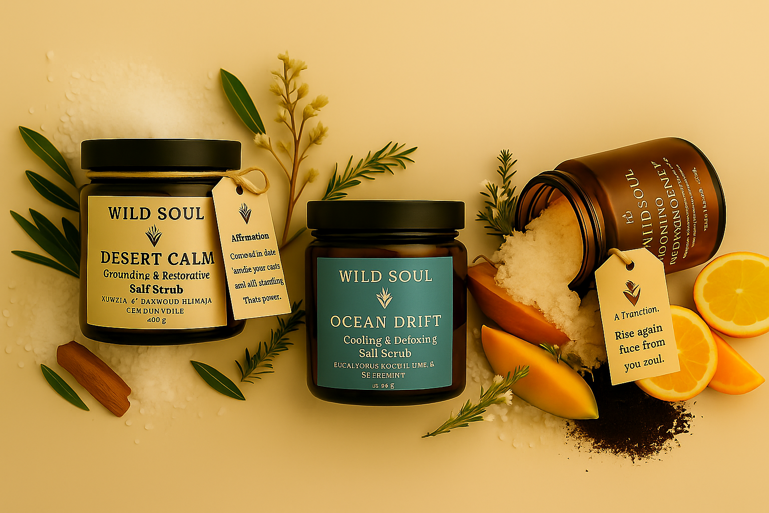 Glow & Free – Natural Salt & Sugar Body Scrubs