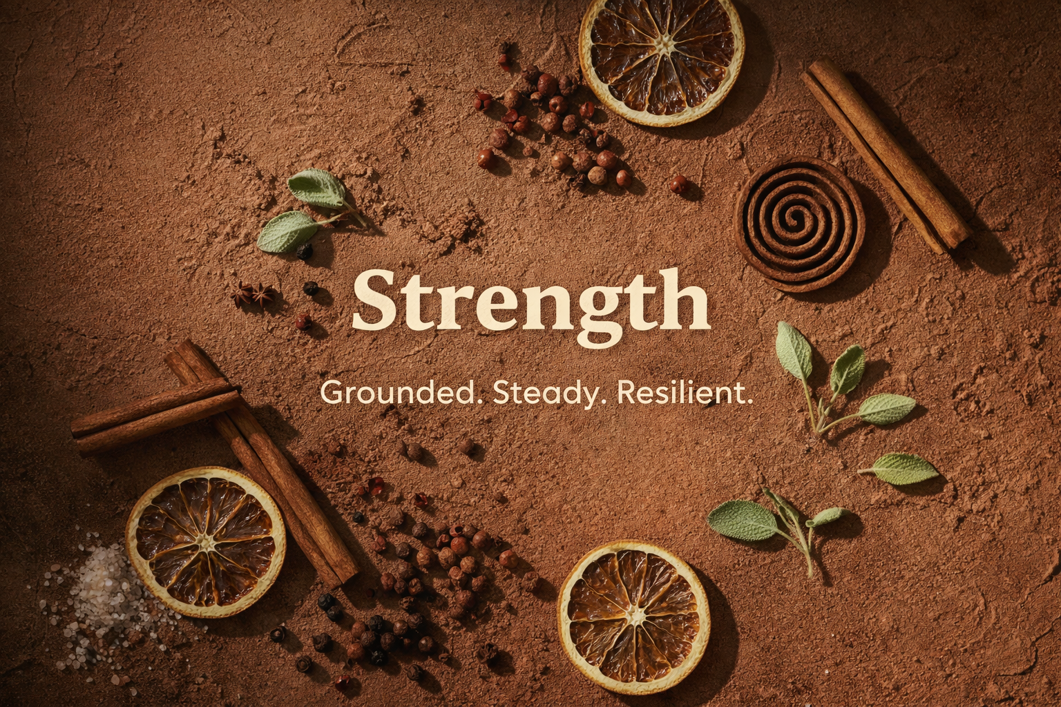 Strength - Grounded strength. Steady Calm
