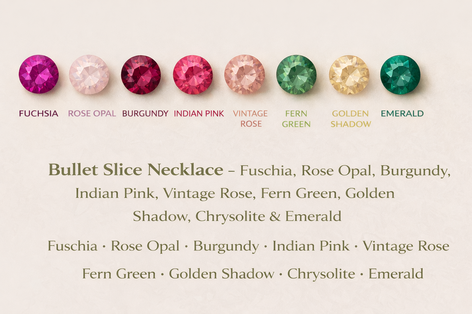 Bullet Slice Necklaces – Pinks & Greens