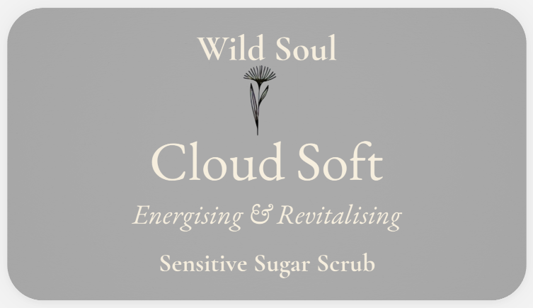 Label for Wild Soul Cloud Soft brown sugar body scrub
