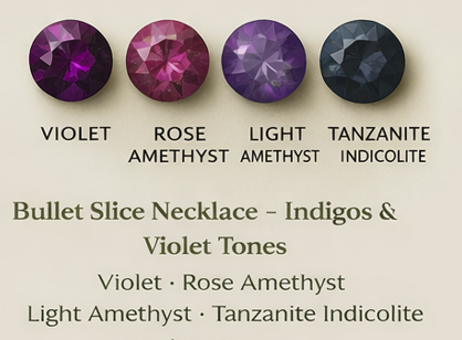 Bullet Slice Necklaces –  Indigos, Violets, & Amethyst