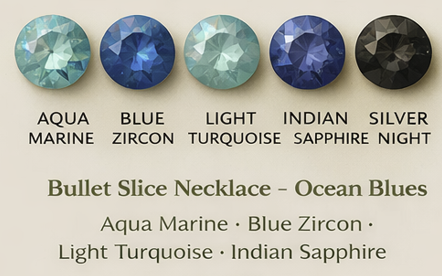 Bullet Slice Necklaces –  Oceanic Blues, Aquamarine & Sapphire